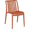 YES Sedia da giardino Billie in plastica terracotta - Impilabile e design moderno