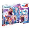 CLEMENTONI S.P.A. Frozen Edukit 4in1 18292, Clementoni, Puzzle 30 e 48 Pezzi, Memo, 6 Cubi, Gioco Educativo, Elsa, Bambini 4-8 Anni, Made in Italy