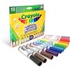 CRAYOLA LISTINO 12 PENNARELLI LAVABILI, PUNTA MAXI, FIBRA SUPER-RESISTENTE, 12 COLORI ASSORTITI, SCUOLA, TEMPO LIBERO, BAMBINI 3+