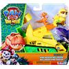 SPIN MASTER ITALIA SRL Paw Patrol Dino Rescue Rubble Veicolo, Bulldozer con Personaggio Rubble, Giocattolo per Bambini 3+ Anni