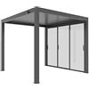 BIACCHI ETTORE SRL Parete in Vetro Temperato Lato 4 m Antracite per Pergola Atena