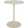 ATMOSPHERA Tavolino Fiora avorio, tavolino in metallo a forma di fiore, design moderno, finitura opaca, 43x50 cm