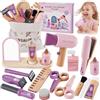 LINFUN KIDS Set Parrucchiere Giocattolo in Legno,Realistico Salone Bellezza | Set di Parrucchieri per Bambini,Kit da Salone Alla Moda con Asciugacapelli Forbici e Rasoio Gioco di Ruolo per 3+ Anni