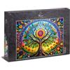 Ulmer Puzzleschmiede Puzzle da 1000 pezzi Radici della Luce - Composizione albero della vita circolare con simbolismo delle stagioni - Arte naturale armonica Mandala - Qualità Puzzle Made in Germany