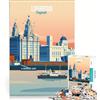 JIANGENNF Puzzle per ragazzi da 1000 pezzi con immagine di Liverpool, Inghilterra, gioco educativo, decorazione da parete, compleanno e Natale 38x26cm