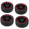 ERYUE RC Off Road Set da 4 Pezzi Cerchioni in Gomma di Alta qualità per Pneumatici da Corsa per Parte di Auto 1:10, HSP Exceed RC HPI, Applicabile Auto Corsa in Scala 1/10 e Fuoristrada (#)