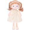 LeyaDoll Bambola Morbida 30 cm, Regalo 1 Anno Bambina, Battesimo e Natale | Scatola regalo rosa inclusa, morbida compagna della nanna, viso ricamato, tessuto soffice e lavabile in lavatrice.