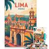 JIANGENNF Puzzle da 1000 pezzi per ragazzi, Lima Perù, viaggio vintage, gioco rompicapo, taglio di precisione, compleanno e Natale 38x26cm