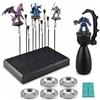 ABEST Set di impugnature per pittura in miniatura, impugnatura girevole a 360° con barra di stabilizzazione, 10 mollette a coccodrillo con punta in gomma e base, plastilina adesiva e 5 acciaio inox, per