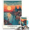 JIANGENNF Puzzle da 1000 pezzi per adulti con poster del lungomare di Liverpool, gioco interattivo, interazione genitore-figlio, ideale come regalo per tutta la famiglia 38x26cm