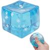Henjunu Blocchi di Ghiaccio Squishy, Giocattolo Morbido da Spremere | Palline Antistress Quadrate, Alleviare lo Stress e la Tensione, Focus e Sollievo dallo Stress con Fiocchi, Blu 4.5cm