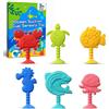 NARYVORA 6 Pz Giochi Ventosa Silicone Giocattoli Bagnetto Sensoriali Bimbi | Silicone alimentare, ventosa forte, trama sensoriale doppia faccia, lavable con acqua, ideale per bambini da 3 anni e adulti