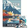 JIANGENNF Puzzle da 1000 pezzi per ragazzi, Isole Lofoten in Norvegia, giochi rilassanti, attività divertenti da fare a casa, ottimo regalo per gli appassionati di videogiochi 38x26cm