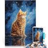 AITEXI Puzzle da 1000 pezzi per adulti Gatto van gogh Giocattolo educativo intellettuale decomprimente Regalo di compleanno, regali, arte murale 38x26cm
