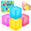 JOLCEEY 4 cubetti di ghiaccio da 5,5 cm, a rimbalzo lento, antistress, per bambini e adulti, per scuola, ufficio, aula, regali