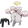 Guohetuk Batteria per Bambini, Strumento a Percussione, Kit di Batteria Sgabello, Caratterizzato da Bordi Lisci E Arrotondati, Materiale PP, Adatto PE, Rosa
