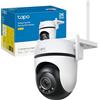 Tapo C52A 2K 4MP Telecamera WiFi Esterno Videocamera Sorveglianza 360° PTZ | Per Giardino e Ingresso, Visione Notturna a Colori Starlight, WiFi/Ethernet, Smart AI, Allarme Sonoro e Luminoso, IP66