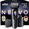 Braun NEVO Rasoio Elettrico Barba, Custodia Da Viaggio, NEVO11015C, Grafite | Regolabarba Uomo Impermeabile, Rasatura Senza Compromessi, Tecnologia Aerotouch, Sistema di Cura 7in1, Custodia, Ricaricabile