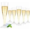 Kozdtiz Flute da champagne in plastica, 100 pezzi, bicchieri da champagne da 135 ml, riutilizzabili, per feste, Natale, matrimoni e toast, compleanni, riutilizzabili, 16,4 x 5,8 cm, trasparenti