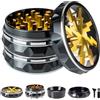 ERZONY Smerigliatrice per erbe aromatiche in lega di alluminio con coperchio trasparente Nero Oro 2.5-4 pezzi smerigliatrice Royal Vintage Metal Grinder