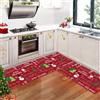 CAROMIO Set di 2 tappetini da cucina con albero di Natale e albero di Natale, antiscivolo, per la decorazione della casa, 40 x 60 + 40 x 120 cm