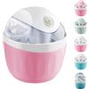 Generico Mini Gelatiera per Casa, Mini Macchina per Gelato e Sorbetto，Rosa | Preparazione in circa 15-25 minuti, Gelatiera da 500 ml con ciotola in acciaio inox, ideale per frozen yogurt,design compatto