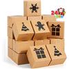 JOYIN 24 PC Scatole da forno marrone con finestra, 4 x 4 x 2,5 piccole scatole di biscotti kraft per cupcakes di Natale, biscotti, brownies, ciambelle, tartufi regalo.