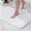 MIULEE Tappeto in Microfibra 4 CM Lungo Anti-scivolo 1 Pezzo Bianco 50x80cm | Assorbimento dell'acqua Morbido Tappetino da Bagno per Porte d'ingresso Corridoio Doccia Soggiorno