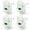 Eirolace Set di 4 purificatori d'aria per casa e camera da letto, ionizzatore plug-in con ioni negativi, mini purificatore d'aria senza filtro, elimina gli odori, contro fumo, animali domestici, cucina, bagno