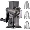 CEWROM Grattugia per formaggi con manovella, affettaverdure, 3 lame del tamburo intercambiabili in acciaio inox, tritatutto manuale, affettaverdure versatile ideale per formaggi, cetrioli, carote, noci, ecc