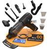 lautux Turbotastic Pro 2 Aspirapolvere portatile - 120 W, 18.000 Pa, fino a 60 minuti, filtro HEPA, display LED, ugelli 4 in 1 (auto, peli di animali, imbottitura, gonfiaggio, sottovuoto) (nero