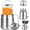 Hbbgdiy Pentola per filtro olio in acciaio inossidabile Pentola per friggitrice da 1, 5 litri con filtro e cestello Contenitore per grasso Contenitore per olio per cucina Cottura per frittura profonda