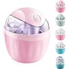 Generico Mini Gelatiera per Casa, Mini Macchina per Gelato e Sorbetto，Rosa pesca | Preparazione in circa 15-25 minuti, Gelatiera da 500 ml con ciotola in acciaio inox, ideale per frozen yogurt,design compatto