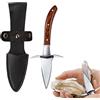 KINHARD Apri Ostriche, Oyster Opener con Paramano | Adatto alla Maniglia di Legno in Acciaio Inossidabile, per Molluschi, Frutti di Mare, strumenti