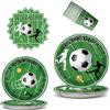 JSRHEEM Set di stoviglie decorazione festa calcio - 50 pezzi, piatti e bicchieri calcio inclusi; Tovaglioli per 10 persone - Decorazione compleanno tema calcio (Football3)
