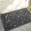 Homantic Monstera - Zerbino per porta d'ingresso, per esterni e interni, con foglia, tappetino in gomma per patio, impermeabile, ingresso a molla, ingresso e ingresso, facile da pulire, nero, 76,2 x