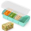 JIAC Souper Cube Cubetti Ghiaccio Silicone Grande Contenitori Senza BPA con Coperchio Stampi per Ghiaccio Verde Menta per Conservare Zuppe e Salse in Freezer(1 Tazza/250 ml)
