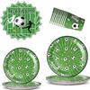 JSRHEEM Set di stoviglie decorazione festa calcio - 50 pezzi, piatti e bicchieri calcio inclusi; Tovaglioli per 10 persone - Decorazione compleanno tema calcio (Football2)