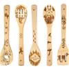 SoeUyd 5 Pezzi Divertente Harry Cucchiaio Legno Cucina, Mestoli Cucina Di Bambù,Accessori Per Cucina, Naturale Durevole, Di Qualità Ideale Come Regalo Di Natale Per La Famiglia E Gli Amici