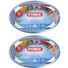 Pyrex Forno a microonde classico ovale torrefattore 21 x 13 cm, trasparente (confezione da 2)