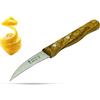 SMI Spelucchino Curvo 6 cm Solingen Manico in Legno d'Olivo Coltello per Sbucciare Frutta e Verdura Made in Germany