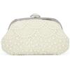 Jywmsc Pochette di Perle per le Donne Borsa Formale Bianca con Perline Avorio Borsa da Sera Nuziale