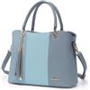 Pomelo Best Borsa a Mano da Donna, Borsa a Righe Multicolore PU pelle con Frange Borsa a Tracolla Grande Capacità perfetta per lavoro, quotidiano, vita, Natale e festa ect