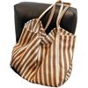 NJIEzhao Borsa da spiaggia a righe Borsa a tracolla dal design a righe in tela di grande capacità for borse da viaggio casual femminili spiaggia estiva donna