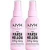 NYX Professional Makeup The Marshmellow Setting Spray Fissante Trucco Opacizza Leviga Minimizza i Pori Finish Matte a Lunga Tenuta 16h Formula Leggera e Vegana - 2 Flaconi da 60ml