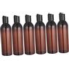 Housoutil Set 6 Pezzi 250ml Bottiglie Ricaricabili PET PP per Viaggio | Marrone, Portatili e Riutilizzabili, Anti-perdita per Outdoor, Shampoo da Viaggio e Lozione