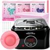 iklestar Cera Brasiliana Kit Completo, iKlestar Scaldacera Elettrico Professionale con Schermo Touch Digitale, Scalda Cera per Ceretta con 3 Sacchetti di Cera, per Uomo e Donna, Bikini, Ascelle, Gambe e Naso