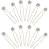 KINBOM 12 Pezzi Forcine per Capelli Sposa Strass, Forcine per Capelli a Forma di U Fiore di Cristallo Forcine per Capelli Accessori per Capelli da Sposa per Spose Damigelle d'Onore (Oro)