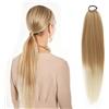 Hopton Extension per capelli biondi, 60 cm, coda di cavallo, extension con | Extension a treccia lunga, lunghezza in vita, lisce e senza nodi, per aggiungere lunghezza e volume, per feste, festival