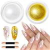 BISHENGYF Magic Mirror Gold Polvere Per Unghie - 【Effetto Specchio Magico】 Polvere Per Unghie Olografica, Polvere Glitterata Per Unghie, Polvere Unghie Effetto Perla, Effetto Aurora Iridescente Per Nail DIY
